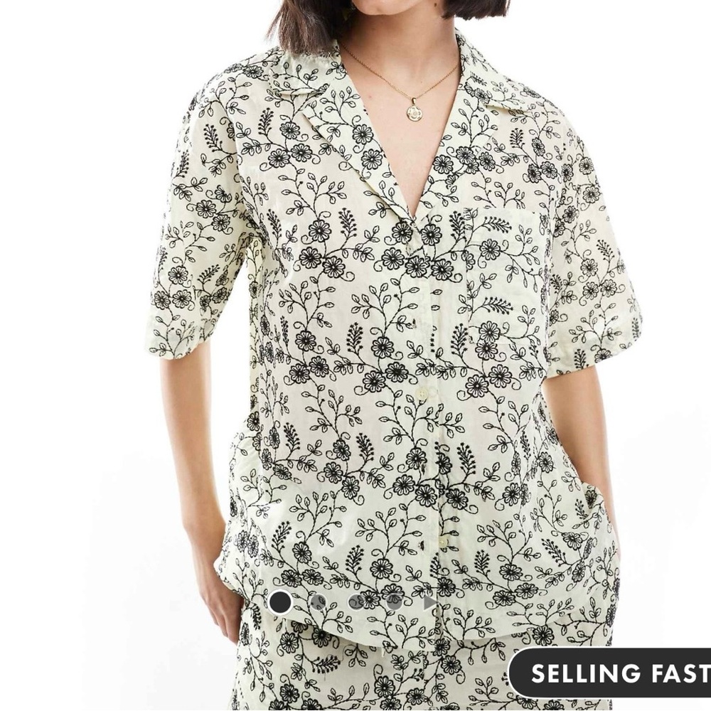 ASOS Eyelet Floral Top